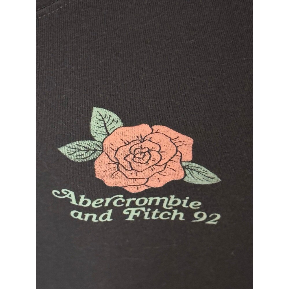 Abercrombie & Fitch Kids Brand, Dark Gray T-Shirt With Roses, Girl’s Clothing - Picture 3 of 9